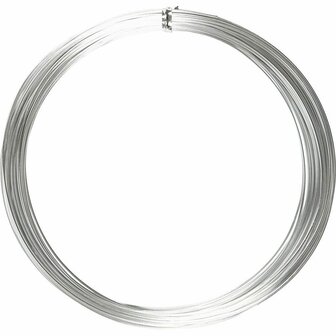 Alu draad, zilver, rond, dikte 1 mm, 16 m/ 1 rol