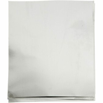 Folie A5 Zilver - Zilveren DIY Folie Vellen - Creatief Knutselmateriaal - Glanzende Zelfklevende Folie Voor Decoraties, Kaarten &amp; Scrapbooking - Hoogwaardige Kwaliteit - 10 Stuks