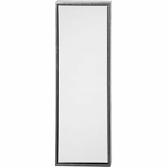 Canvas Gespannen Met Antiek Zilveren Lijst - Rechthoek Schilderdoek - Gespannen Canvas - Canvasdoek - Wit Schildercanvas - Verfdoek - Schilderpaneel - Lang Rechthoekig - D: 3cm - 34 x 94 cm - 1 Stuk