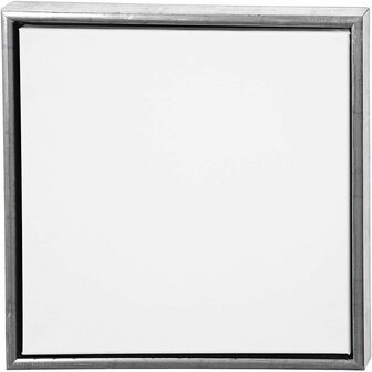 ArtistLine Canvas met lijst, antiek zilver, wit, D: 3 cm, afm 44x44 cm, 360 gr, 1 stuk