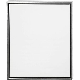 ArtistLine Canvas met lijst, antiek zilver, wit, D: 3 cm, afm 54x64 cm, 360 gr, 1 stuk