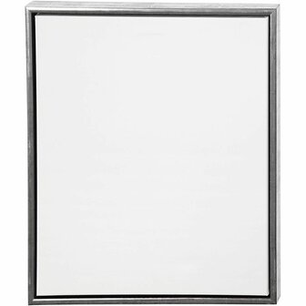 Canvas Gespannen Met Antiek Zilveren Lijst - Rechthoek Schilderdoek - Gespannen Canvas - Canvasdoek - Wit Schildercanvas - Verfdoek - Schilderpaneel - D: 3cm - 54 x 64 cm - 1 Stuk