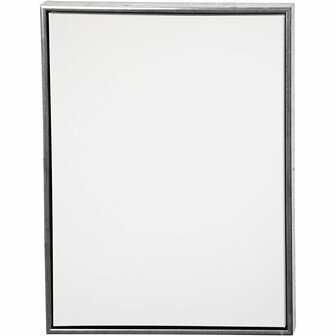 Canvas Gespannen Met Antiek Zilveren Lijst - Rechthoek Schilderdoek - Gespannen Canvas - Canvasdoek - Wit Schildercanvas - Verfdoek - Schilderpaneel - Rechthoekig - 60 x 80 cm - 1 Stuk