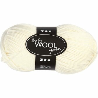 Baby Garen Cr&egrave;me - Zacht Babywol - Hypoallergeen Breigaren - Haken &amp; Breien - Milieuvriendelijk Garen - Handwerk Garen - Lichtgewicht Wol - L 172 m - 50 gr - 1 Bol