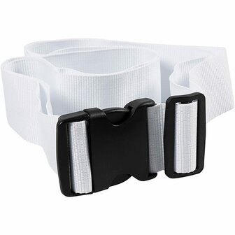 Bagageriem Wit - Verstelbare Kofferband - Reiskoffer Riem - Veiligheidsriem Bagage - Kofferband Met Cijferslot - Elastische Kofferband - Anti-Diefstal Riem - B 5 cm - 92-164 cm - 1 Stuk