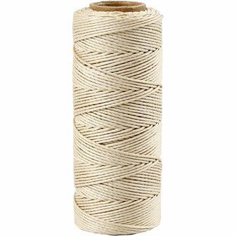 Bamboekoord - Bamboetouw - Off-White - Gedraaid Koord - 100% Bamboe - Milieuvriendelijk &amp; Sterk - Knutselaccessoire - Dikte 1 mm - 65 mtr - 1 Rol