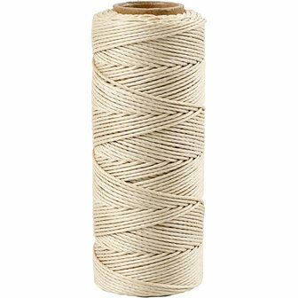 Bamboekoord - Bamboetouw - Off-White - Gedraaid Koord 100% Bamboe - Dikte 1 mm - 65 mtr - 1 Rol