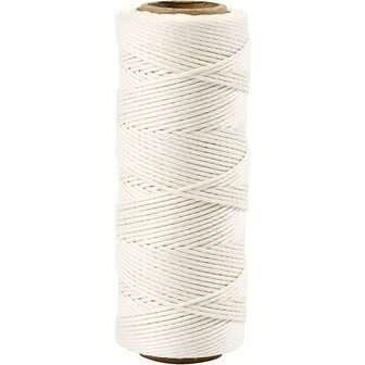 Bamboekoord - Bamboetouw - Wit - Gedraaid Koord - 100% Bamboe - Stevig &amp; Flexibel - Geschikt voor Knutselen en DIY Decoratie - Dikte 1 mm - 65 mtr - 1 Rol