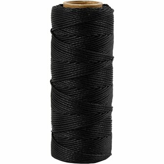 Bamboekoord - Bamboetouw - Zwart - Gedraaid Koord - 100% Bamboe - Duurzaam, Sterk en Milieuvriendelijk - DIY &amp; Hobby - Dikte 1 mm - 65 mtr - 1 Rol