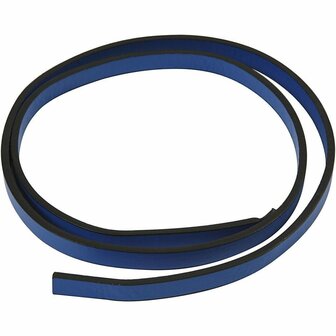 Band van imitatie leer, blauw, B: 10 mm, dikte 3 mm, 1 m/ 1 doos