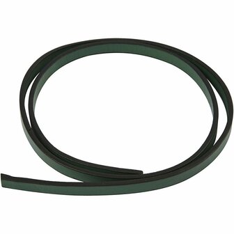 Band van imitatie leer, groen, B: 10 mm, dikte 3 mm, 1 m/ 1 doos