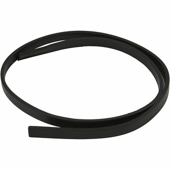 Band van imitatie leer, zwart, B: 10 mm, dikte 3 mm, 1 m/ 1 doos