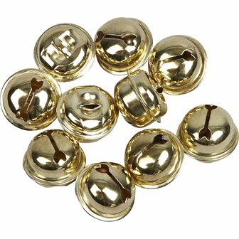 Belletjes, goud, d 13+15+17 mm, 12 div/ 1 doos