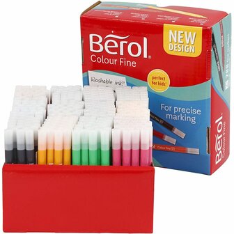 Berol Colourfine, diverse kleuren, lijndikte 0,3-0,7 mm, 288 stuk/ 1 doos
