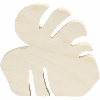 Houten Blad Decoratie - Monstera Blad - Lichtgewicht &amp; Gedetailleerd - DIY &amp; Kunstprojecten - Afmeting: H 24 cm - B 25 cm - 1 Stuk