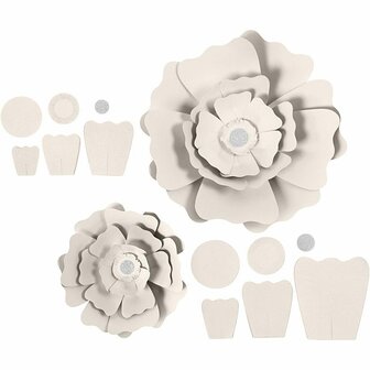 Bloemen - Off-White - Wit - 15+25 cm - 230 gram - 2 stuk