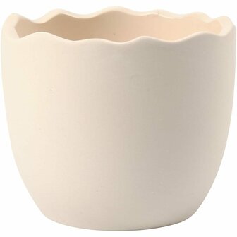 Bloempot - Witte Geglazuurde Bloempot - Indoor Plantenpot - Witte Terracotta Pot - Glanzende Bloempot - Plantenpot Binnengebruik - 7,5 cm Diameter - 6,3 cm Hoog - 24 Stuks
