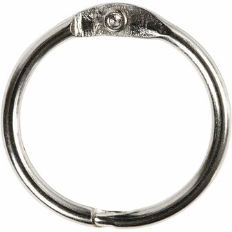 Boekbindersring - Metalen Ring Scharniersluiting - Geschikt voor Bundelen - Zilverkleurig - Dia: 19mm - Dikte: 2mm - Creotime - 10 stuks
