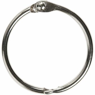Boekbindersring - Metalen Ring Scharniersluiting - Geschikt voor Bundelen - Zilverkleurig - Dia: 32mm - Dikte: 2,7mm - Creotime - 8 stuks