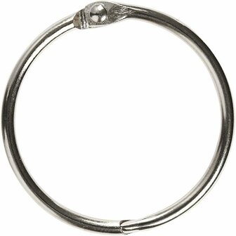 Boekbindersring - Metalen Ring Scharniersluiting - Geschikt voor Bundelen - Zilverkleurig - Dia: 38mm - Dikte: 3mm - Creotime - 8 stuks
