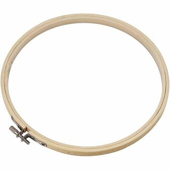 Borduurframe - Houten Borduurframe - Borduurring - Borduur Gereedschap - Borduurstof Spannen - Punch Needle Frame - Borduurtechnieken - Borduurgaren - Borduur Accessoires - 20cm