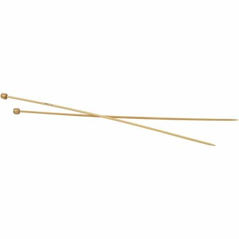 Breinaalden - Bamboe - Stevig &amp; Lichtgewicht - Gladde Afwerking - Duurzaam &amp; Comfortabel - Geschikt voor Breiprojecten - Dikte: 3,5 mm - L: 35 cm - 1 Paar