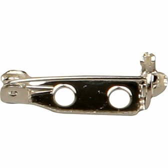 Brochespeld - Verzilverd - DIY Brochesluiting Voor Kleding, Sieraden &amp; Textielprojecten - Handige Bevestiging Voor Knutselen - Lengte: 15 mm - 2 Gaten Voor Montage - Set van 100 Stuks