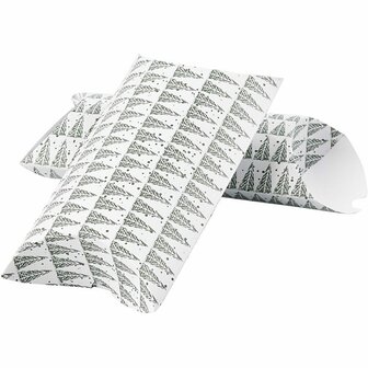 Cadeaudoosje - Groen Geschenkdoosje - Denneboom Design - Luxe DIY Cadeauverpakking - Kartonnen Geschenkverpakking - Perfect Voor Feestdagen &amp; Gelegenheden - Formaat 18x15x6 cm - 300 gr - Set van 3 Stu