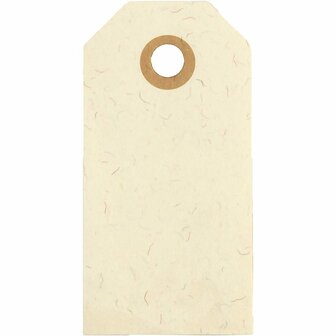 Cadeaulabels - Cr&egrave;me Kartonnen Geschenklabels - DIY Decoratieve Labels Voor Cadeauverpakkingen - Creatieve Hobbylabels - 4x8 cm - 250 g - Set van 20