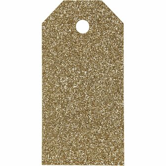 Cadeaulabels, goud, afm 5x10 cm, glitter, 300 gr, 15 stuk/ 1 doos