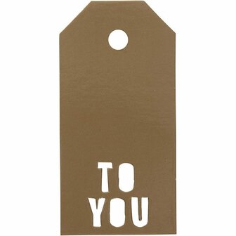 Cadeaulabels, goud, TO YOU, afm 5x10 cm, 300 gr, 15 stuk/ 1 doos