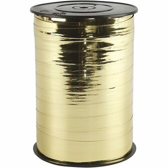 Cadeaulint - Metallic Glanzend Cadeaulint - Gouden Lint Voor Verpakking - Decoratief Feestlint - Breedte 10mm - Lengte 250m - 1 Rol