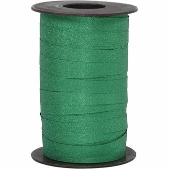 Cadeaulint, groen, B: 10 mm, glitter, 100 m/ 1 rol