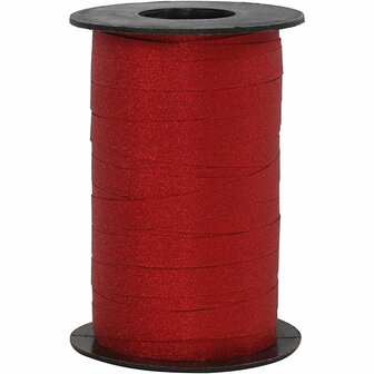 Cadeaulint, rood, B: 10 mm, glitter, 100 m/ 1 rol