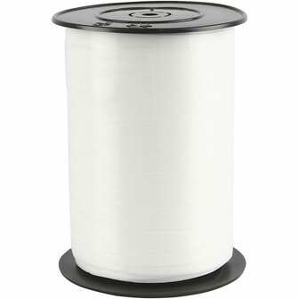 Cadeaulint - Wit Lint - Glimmend - Geschenkverpakkingslint - Striklint - Krullint - Sierlint - Inpaklint - Cadeaudecoratie - Breedte: 10 mm - Lengte: 250 mtr