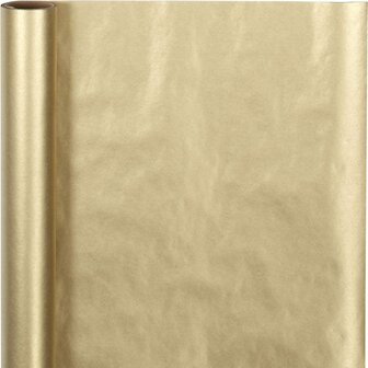 Cadeaupapier, goud, B: 50 cm, 60 gr, 5 m/ 1 rol