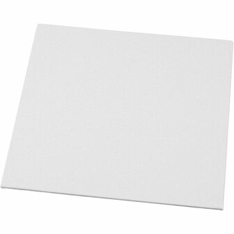 Canvas Paneel, wit, afm 20x20 cm, dikte 3 mm, 280 gr, 1 stuk