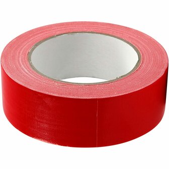 Canvas Tape - Rood Schilderstape - Verftape en Katoentape - DIY Canvas Kleefband - Geschikt Voor Schilder- en Hobbyprojecten - Breedte 38 mm - Lengte 25 meter - 1 rol