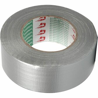 Canvas Tape - Zilver - Extra Sterk - Zeer Klevend - Perfect voor Creatieve Projecten &amp; Herstelwerk - Breedte: 50 mm - 50 m - 1 Rol