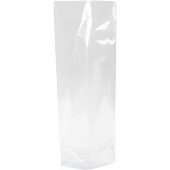 Cellofaan zak, H: 16 cm, afm 6,5x4,5 cm, 200 stuk/ 1 doos