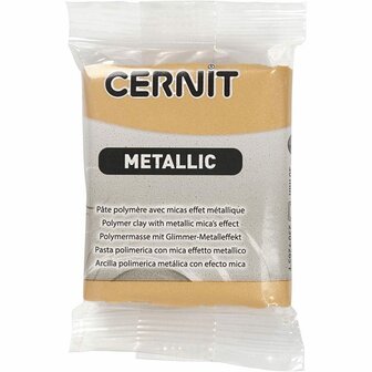 Cernit Boetseerklei  Afbakbare Klei  Porseleinlook Klei  Gouden Klei Voor Modelleren  Metallic Afbakklei Voor Beeldjes  56 Gram - Goud Metallic (050)
