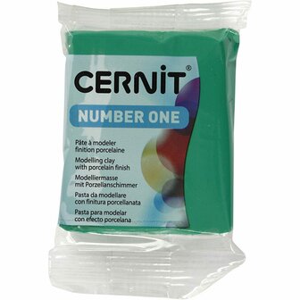 Cernit Boetseerklei - Modellering Klei - Kneedbare Klei - Ovenhardende Klei - Zelfhardende Klei - Porseleinlook - Luchtdrogende Klei - Groene Klei - Green (600) - 56 Gram