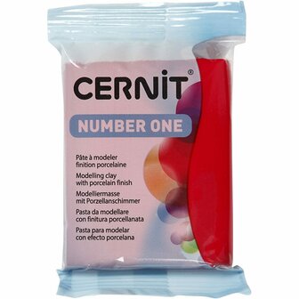 Cernit Boetseerklei - Modellering Klei - Kneedbare Klei - Ovenhardende Klei - Zelfhardende Klei - Porseleinlook - Luchtdrogende Klei - Rode Klei - Christmas Red (463) - 56 Gram