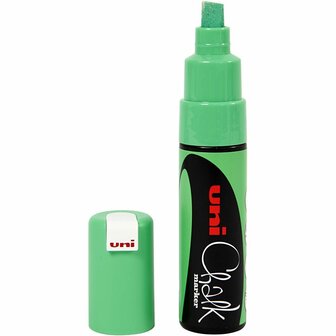 Chalk Marker - Krijtstift - Neon Groen - Krijtbord, Ramen, Glas, Porselein, Plastic, Spiegels, Papier - Lijndikte: 8mm - Uni Chalk - 1 stuk
