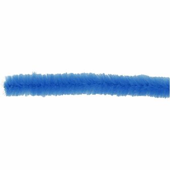 Chenille Draad - Pluche Draad - Pijpenragers - Metaal Draad - Fleecedraad - DIY Draad - Flexibel Decoratief Knutsel Draad - Buigzaam Draad - Donkerblauw - Lengte: 30cm - Dikte: 15mm - 15 Stuks