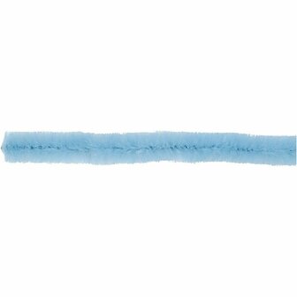 Chenille Draad - Pluche Draad - Pijpenragers - Metaal Draad - Fleecedraad - DIY Draad - Flexibel Decoratief Knutsel Draad - Buigzaam Draad - Lichtblauw - Lengte: 30cm - Dikte: 15mm - 15 Stuks