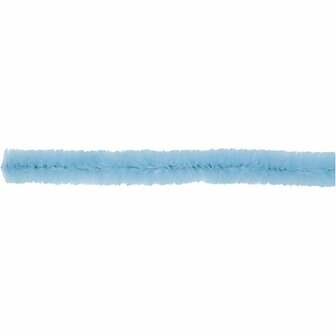 Chenilledraad - Pijpenragers - Lichtblauw - Nylon, Metaal - Lengte: 30 cm - Dikte: 6mm - Creotime - 50 stuks