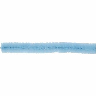 Chenille Draad - Pluche Draad - Pijpenragers - Metaal Draad - Fleecedraad - DIY Draad - Flexibel Decoratief Knutsel Draad - Buigzaam Draad - Lichtblauw - Lengte: 30cm - Dikte: 9mm - 25 Stuks