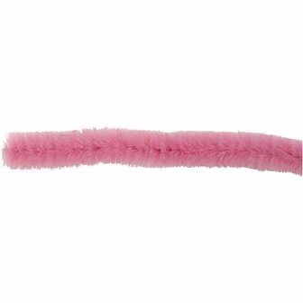 Chenille Draad - Pluche Draad - Pijpenragers - Metaal Draad - Fleecedraad - DIY Draad - Flexibel Decoratief Knutsel Draad - Buigzaam Draad - Roze - Lengte: 30cm - Dikte: 6mm - 50 Stuks