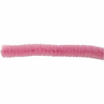 Chenille Draad - Pluche Draad - Pijpenragers - Metaal Draad - Fleecedraad - DIY Draad - Flexibel Decoratief Knutsel Draad - Buigzaam Draad - Roze - Lengte: 30cm - Dikte: 9mm - 25 Stuks